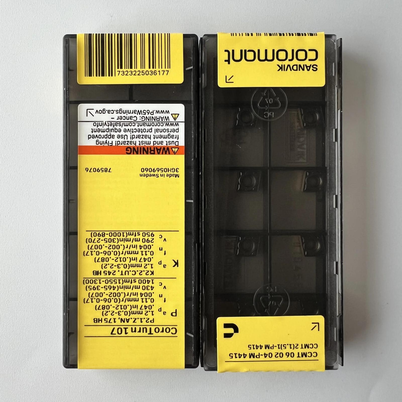 

SANDVIK / CCMT060204-PM 4415 / Industrial indexable Carbide Inserts 10 Pcs