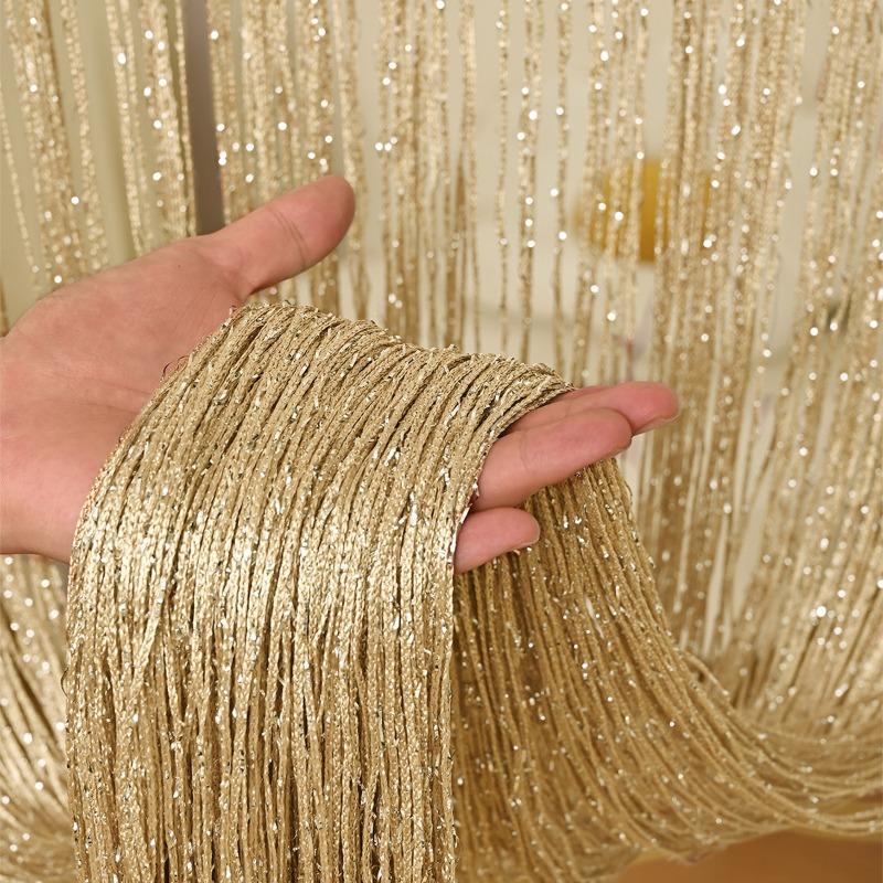 1x2м Ниткова штора Блискуча бахрома Лінійні штори Роздільник для вікна/двері Драпірування для дому Вітальня Кафе внутрішні прикраси Ламбрекен