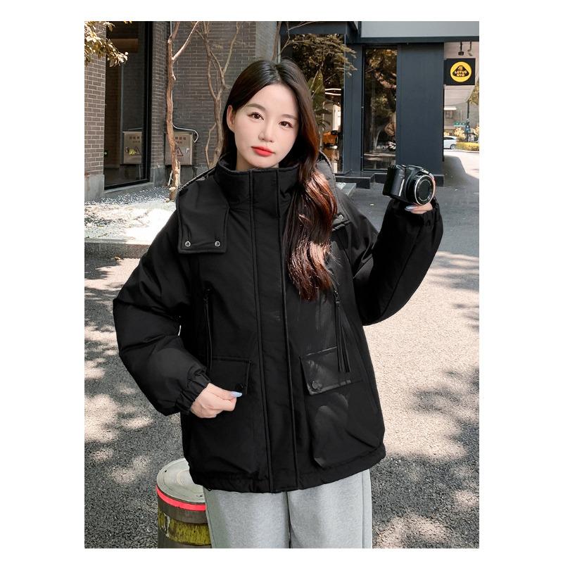 Winter New Velvet Thickened Medium and Long Hooded Parker Cotton Coat Cotton Coat Women