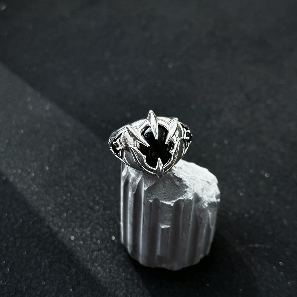 Retro Eagle Talon Adjustable Open Ring For Men Silver-plated Copper Gothic Punk Edgy Jewelry Bikers Accessories Gift for Him