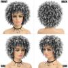 Short Hair Afro Kinky Curly Wig With Bangs African Synthetic Wigs For Black Women Ombre Natural High Temperature Black Brown