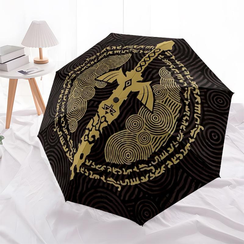 1pc The Legend of Zelda Automatic Open/close Folding Portable Umbrella with 8-Rib Structure for Women/Men, All-Season Use  A0901142