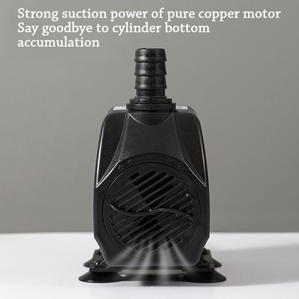 Black Submersible Water Pump Ultra-Quiet Submersible Fish Tank Filter Pump Mini with Suction Cup Ponds Fountains