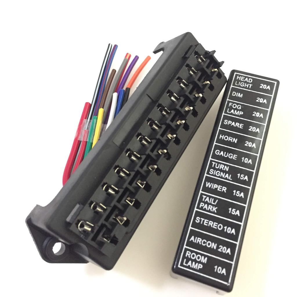 Universal Fuse Box Fuse Holder Flat Fuse Car Parts Electronic Parts Car Electrical Parts (12 Pieces)