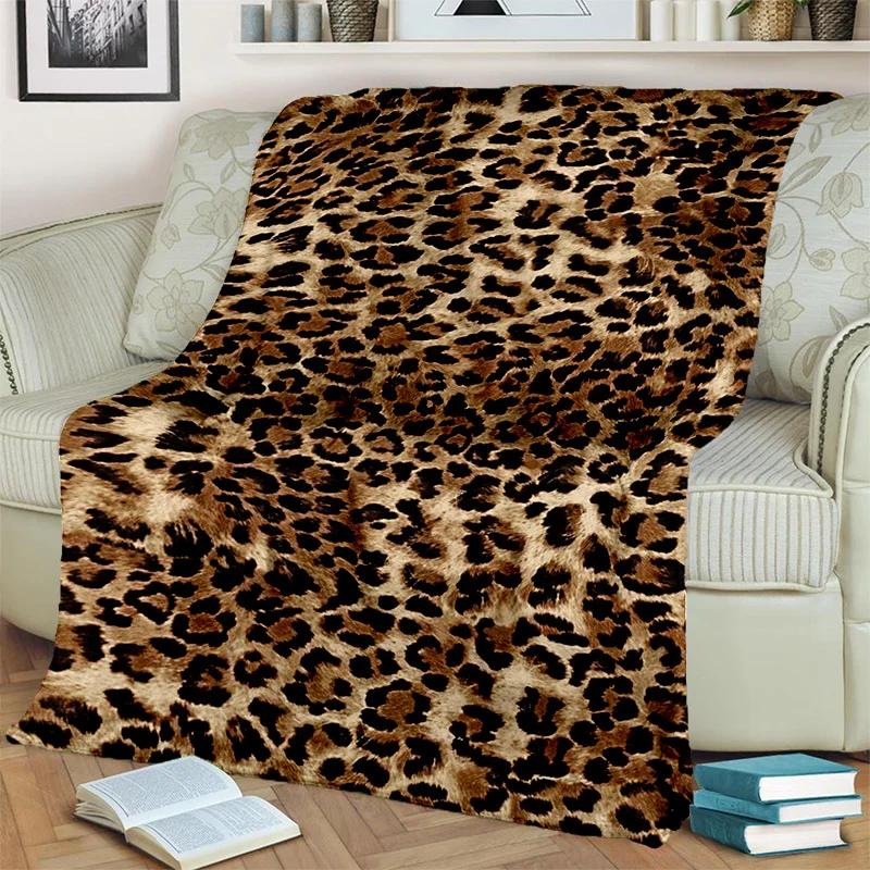 3D Wild Leopard Stripe Print Series Blanket,Soft Throw Blanket for Home Bedroom Bed Sofa Picnic Travel Office Cover Blanket Kids