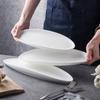Creative Saury Plate Japanese Dish Household Light Luxury Sushi Plate White Cake Plate Ceramic Tableware