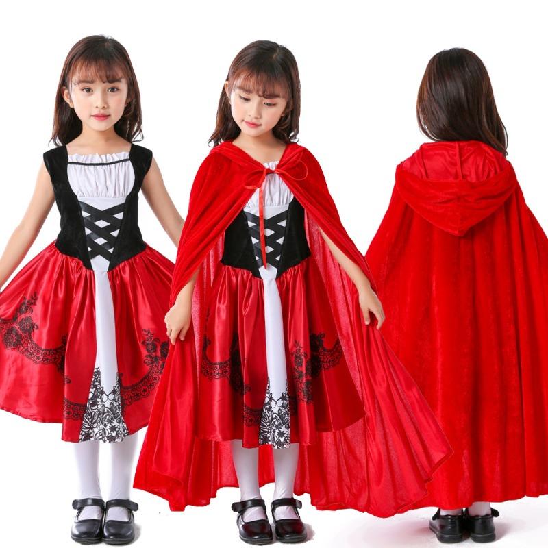 Halloween adult Little Red Riding Hood costume cosplay red dress cape masquerade costume