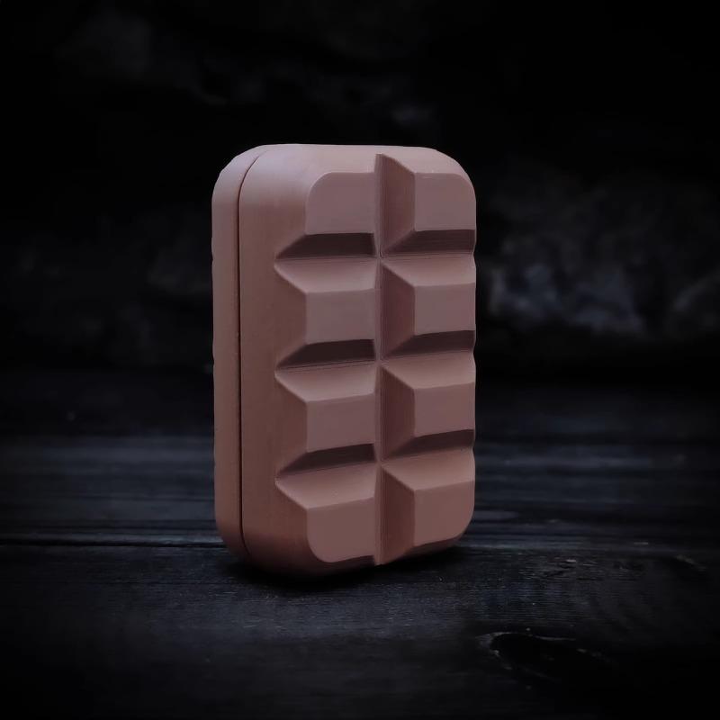 

3D Printed Chocolate Magnetic Push Card Fidgeting Edc Mechanical Slider Pushing Plate Haptic Coin Tactile Relieve Stress Ease Plaything