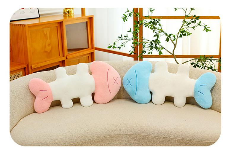 Fishbone Sofa Cushion: Decorative Heart Pillow for Living Room, Bay Window, and Tatami.