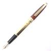 Excellent MONTBLANC Fountain Pen Meisterstck Solitaire White Star Gold Brown 18K Used