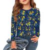 Children's Long Sleeve Tops Casual Print T Shirt Round Neck Pullover Blouse