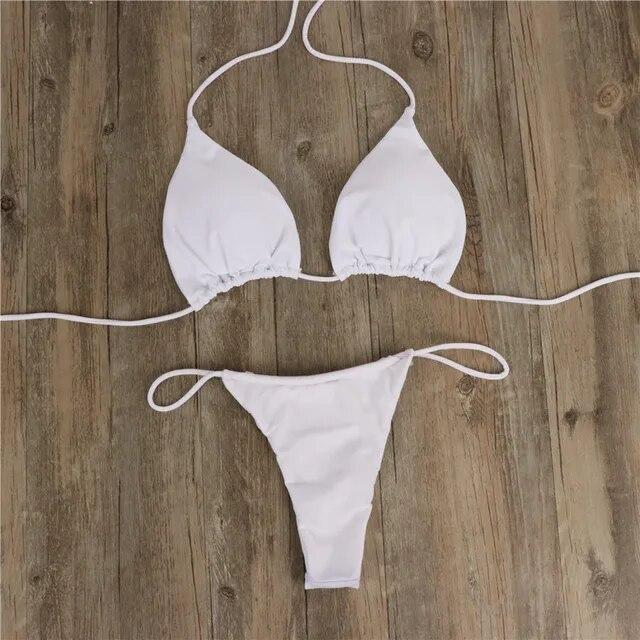 Sexy Women Bikini Brazilian Swimsuit Push-up Padded Bra Thong Two Pieces Swimwear Beachwear Bathing Suit Femme