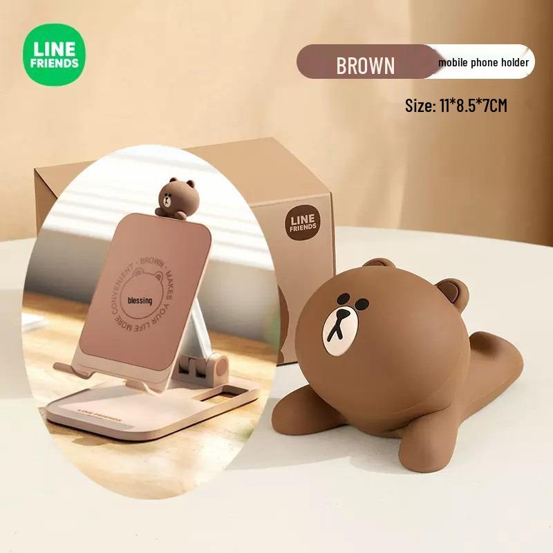 Brown Bear Cartoon Phone Holder & Desktop Ornament for Home and Office Decoration
