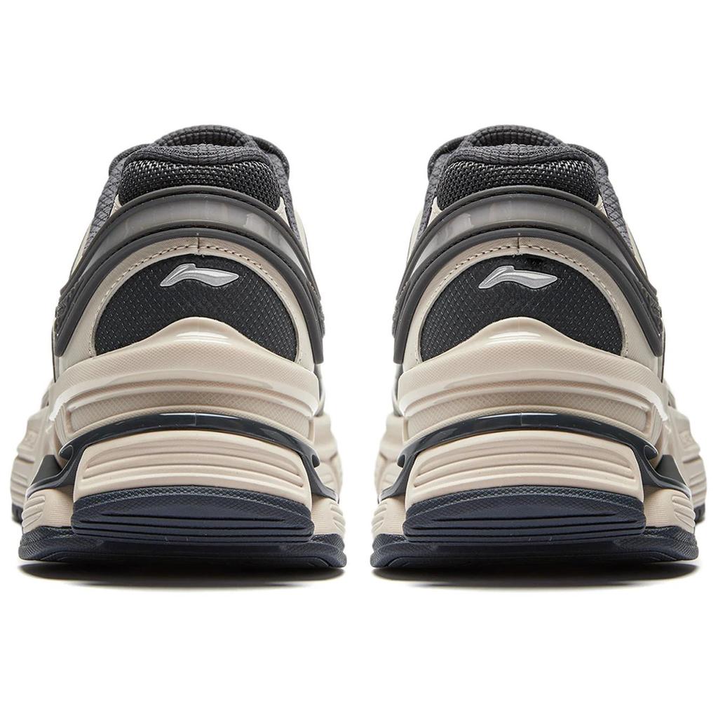 Li-Ning Aurora Renew Synthetic Leather Comfortable Breathable Non-Slip Wear-Resistant Low-Top Casual Shoes Women sneaker Beige Black AGCU044-2