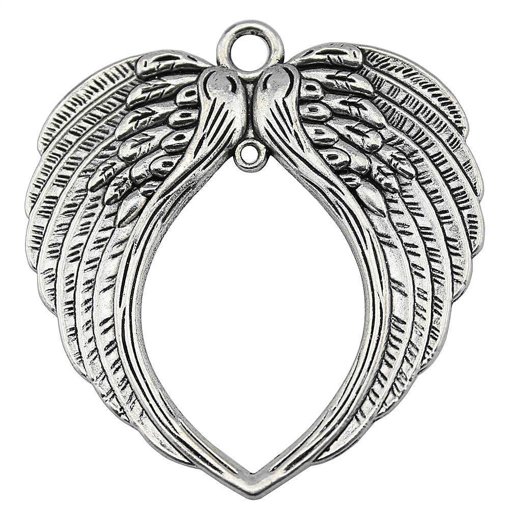 Feather Wing Charms Antique Alloy Pendants For Bohemian Jewelry Making