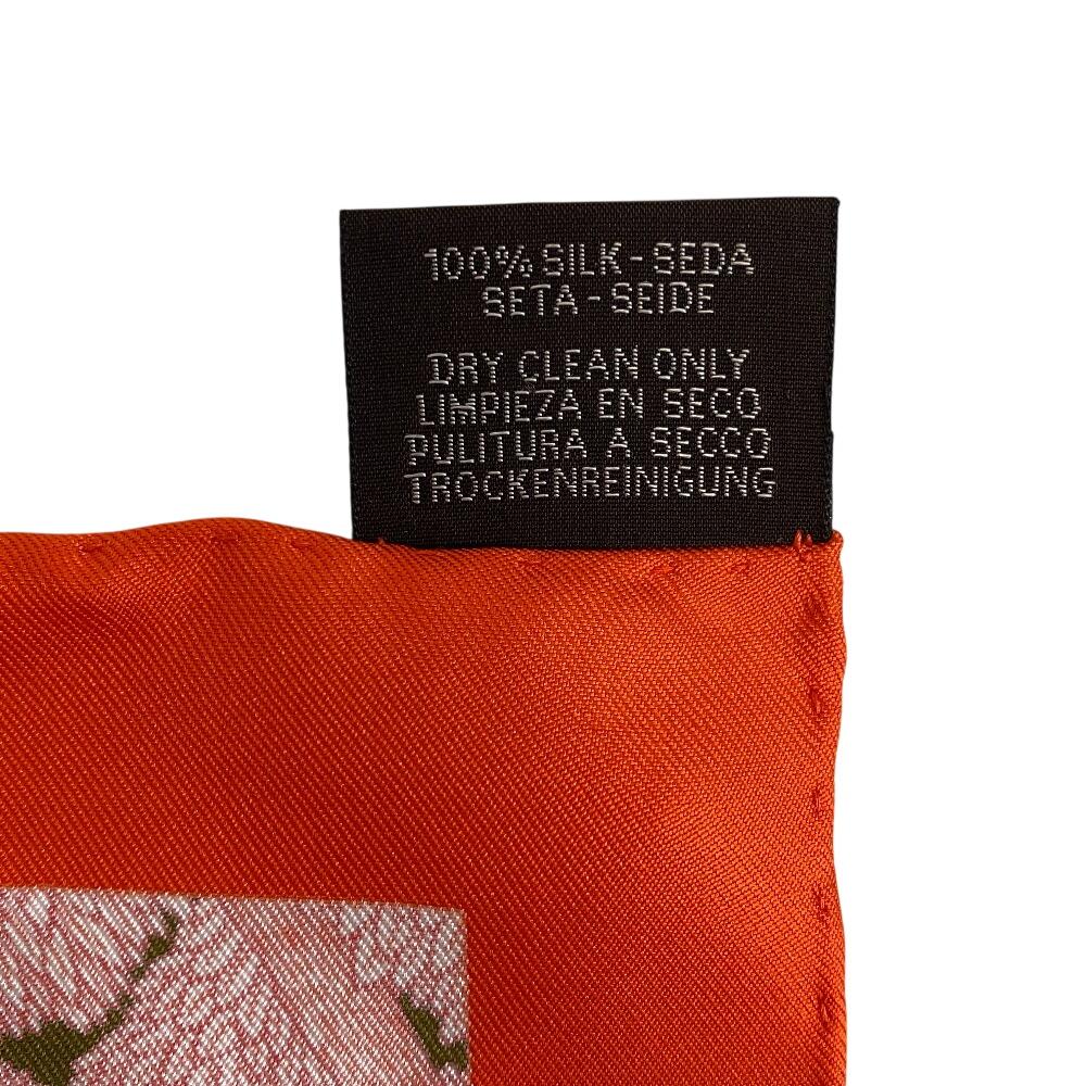 HERMES FAVBOVRG TROPICAL FAVBOVRG TROPICAL Faubourg Tropical silk Calle 90 scarf Orange silk Women Used