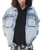 WEGO Unisex Denim Zip Korean Oversized Size Lightly Denim Finish Men's Jacket, Outerwear, Fall/Winter Outfit, Streetwear, Style, Silhouette,