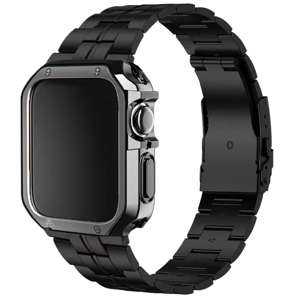 Iron Man Edelstahl-Rüstungsgehäuse mit TPU-Armband für Apple Watch