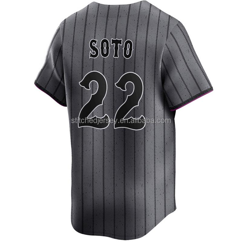 2026 Heißer Stil Herren Genäht #12 #18 #22 Darryl Strawberry Francisco Lindor Juan Soto Baseballtrikot