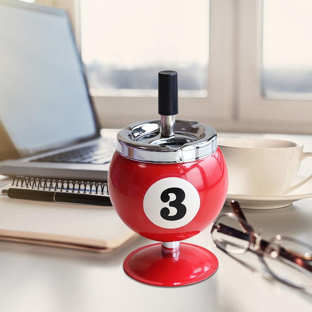 Push-type Metal Ashtray With Lid