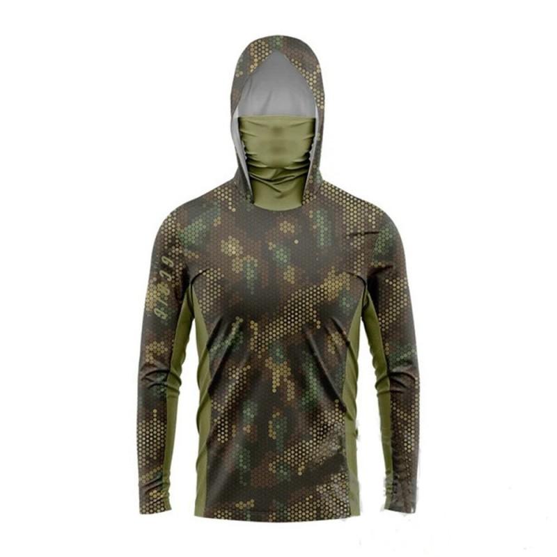 Quick-Dry UV Protection Fishing Shirt With Hood Neck Cover Outdoor Fly Casting