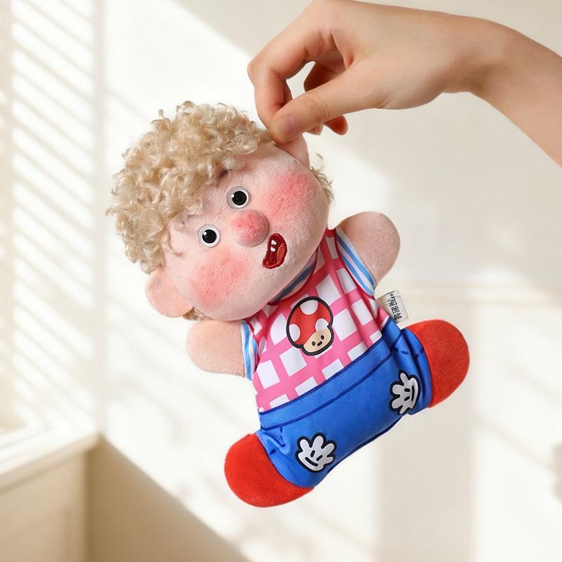 Blonde Boy & Brown Red Yellow Hair Girl Plush Doll - Soft Fluffy Stuffed Toy, Cute Collectible Doll for Kids & Display