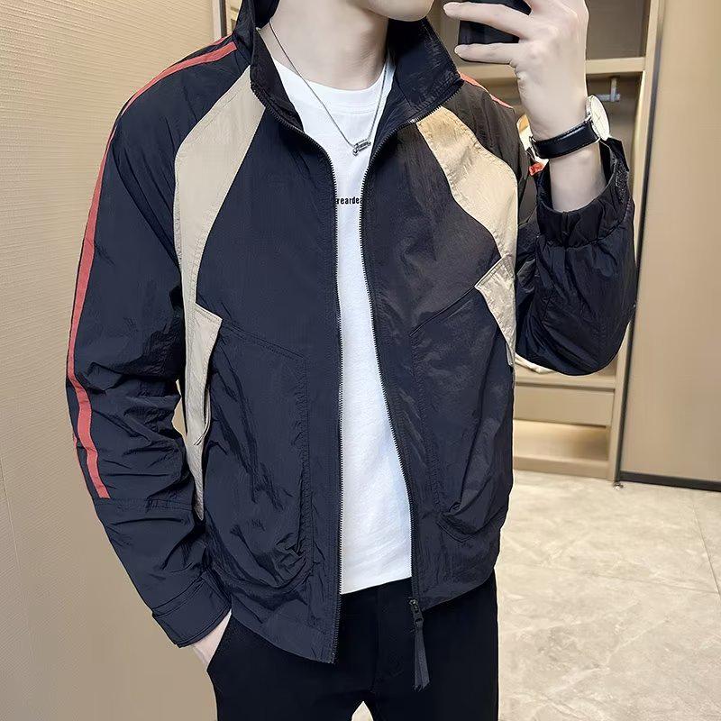 

Мужская повседневная куртка в стиле ретро с воротником-стойкой в японском стиле - однотонная, свободный крой, осенний стиль 2XL чёрный