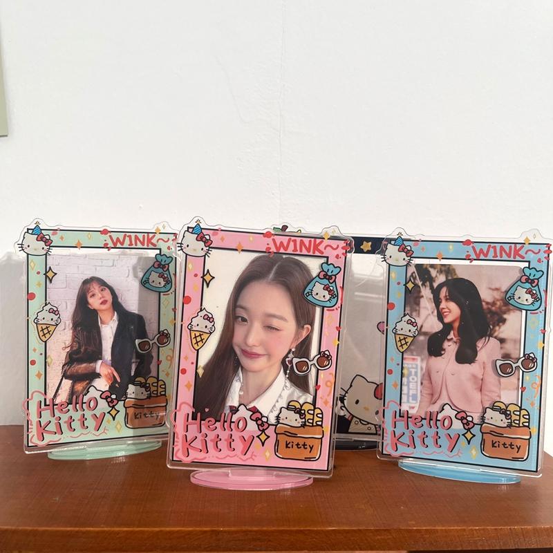 3inch Photocard Holder Hello Kitty Photo Binder Acrylic Photo Display Stand Desktop Ornament Home Decoration Photo Protector
