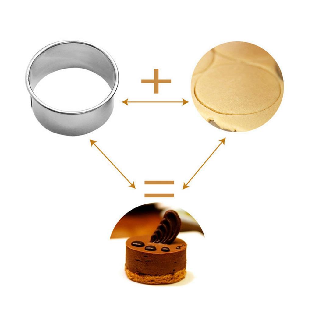 12pcs Portable Round Cutting Cookie Molds and Mousse Cake Mould Stainless Steel Ring Pastry Baking Accessories