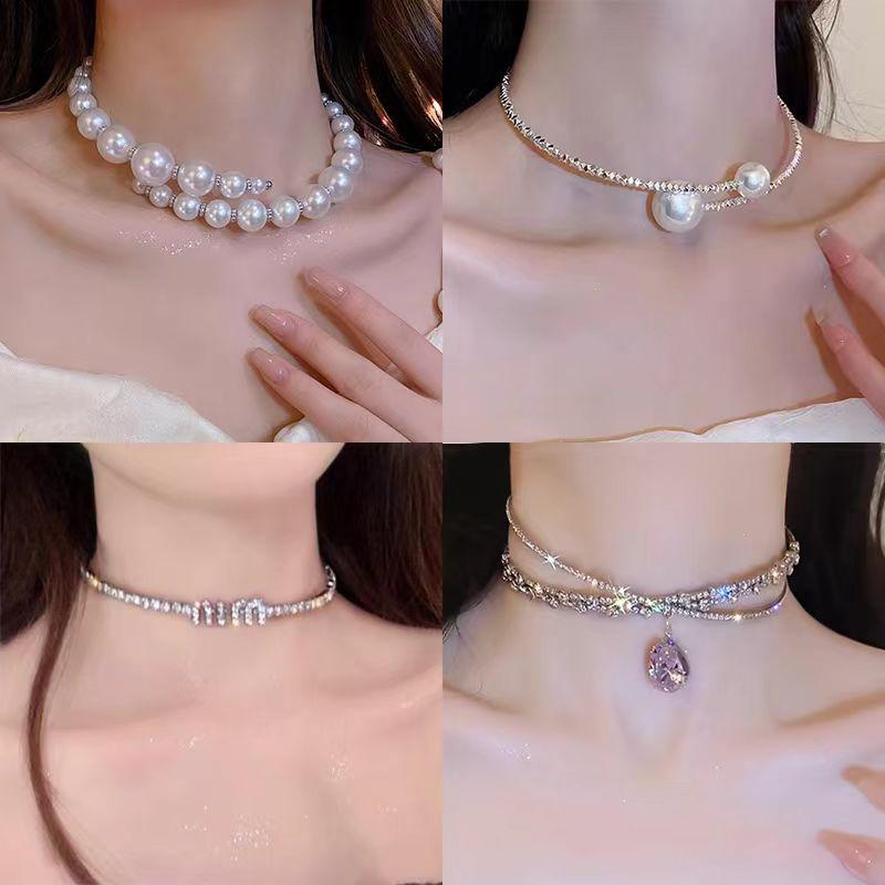 Elegant Irregular Pearl Necklace - Versatile Clavicle Chain for Women, High-End European and American Fashion Jewelry