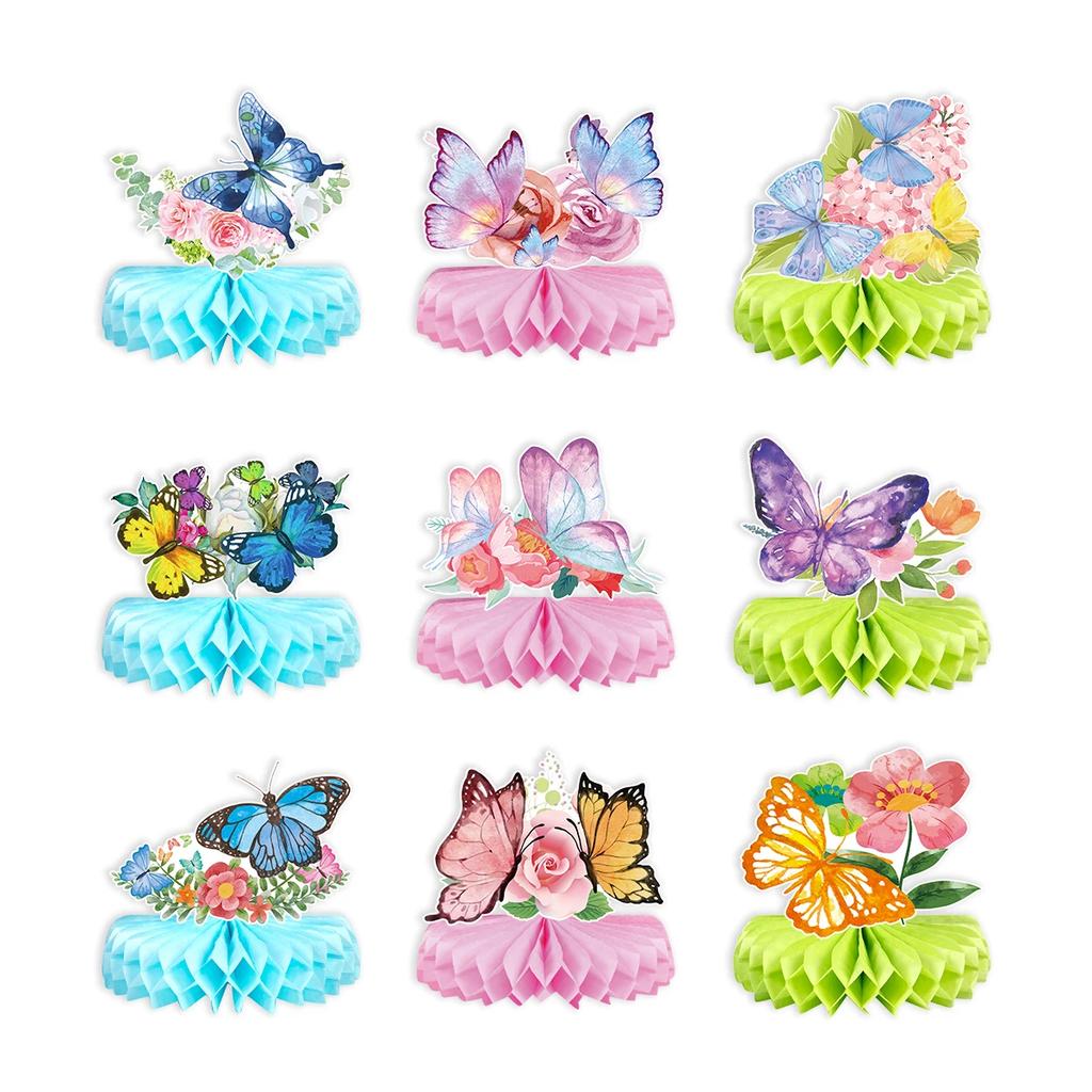 Butterfly Party Tableware Set  Butterfly Pattern Paper Plate Napkin Cup Disposable Tablecloth for Baby Shower Birthday Supplies