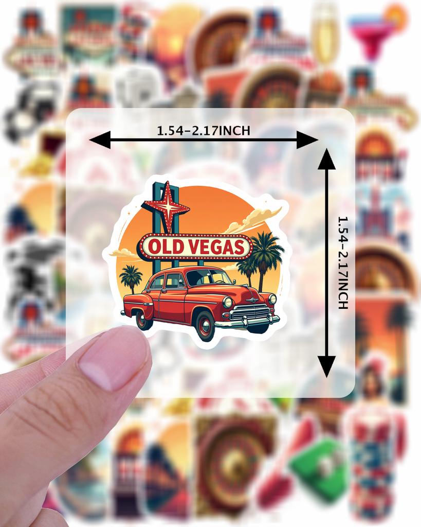 35pcs Las Vegas Themed Stickers Diy Diary Laptop Luggage Skateboard Graffiti Decals Fun For Stationery School Supplies