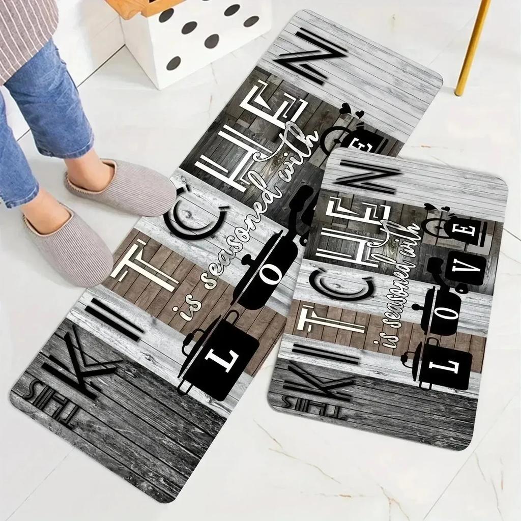 1 Stück Gitarrenmuster Pop Design Heimtürmatten Küchenteppiche Rutschfest Schlafzimmerteppiche Badematte Teppich für Zuhause Spüle Wäsche Dekor