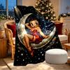 Betty Boop Print Blanket - Soft & Comfortable, for Bedroom, Travel, Sofa, Home Decoration - Birthday Christmas Gift for Friend