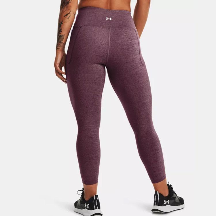 Under Armour Meridian Heather Solid Compression Leggings Women Leggings Gray Purple 1369005-555