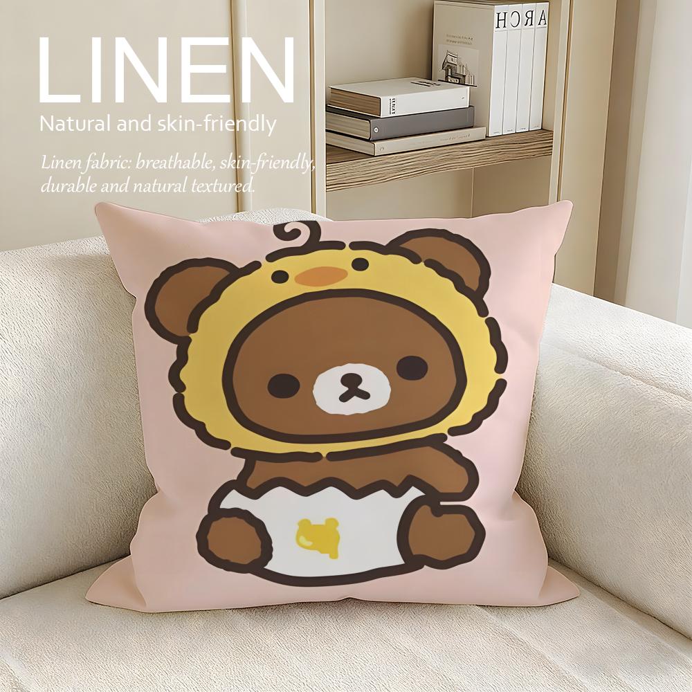 Cute Rilakkuma Cushion Cover Pillowcase Set Pcs x x Breathable Washable Sofa Cushion Cover