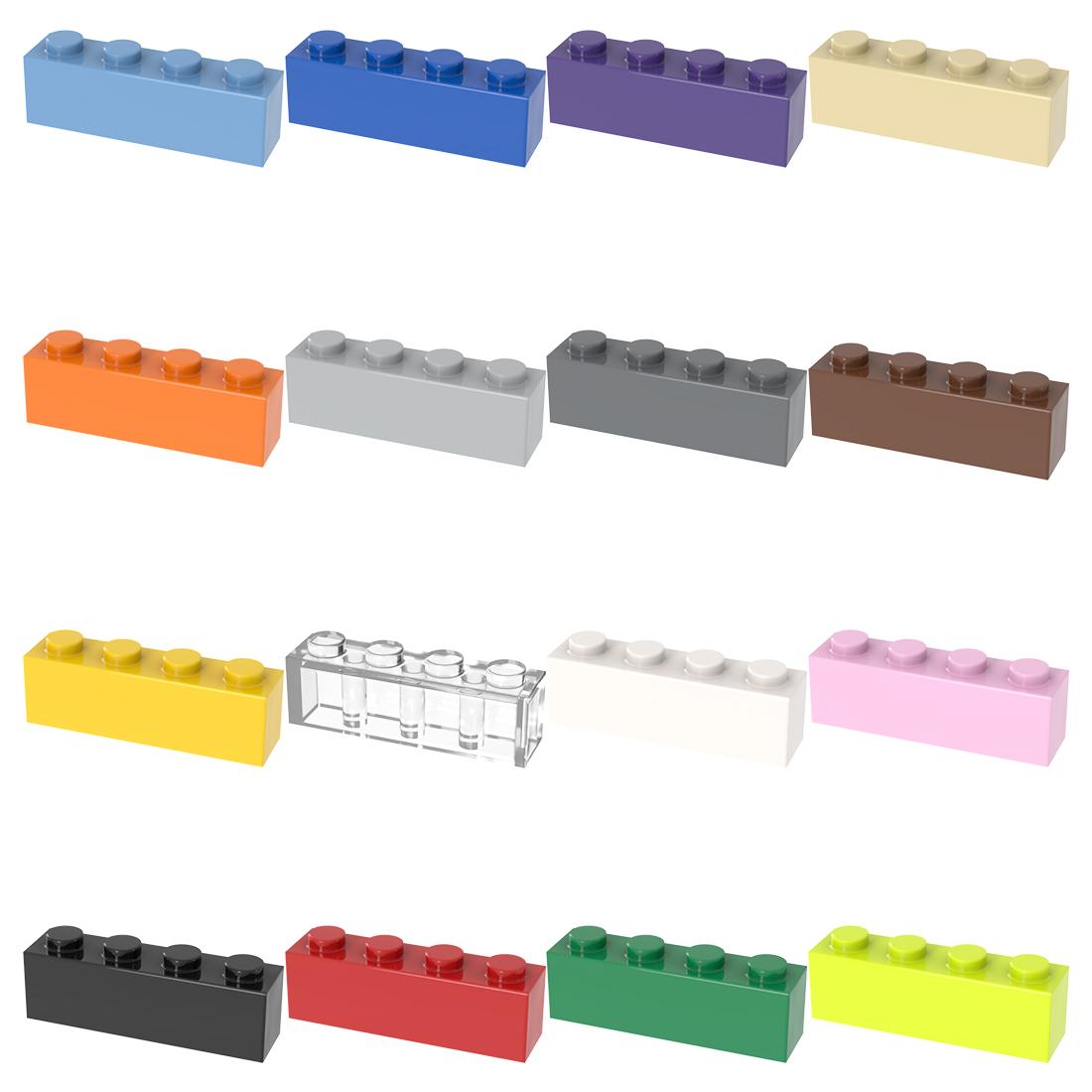 Wucifang Bags Light Blue Funbrick 50Pcs Diy 1X4 Dots Building Blocks Thick Figures Bricks Creative Size Compatible With 3010 Toy