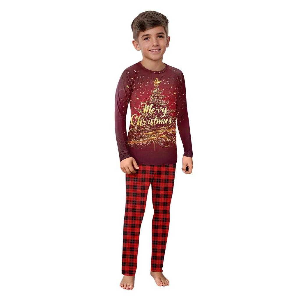 Christmas Prints Family Matching Long Sleeve Tops+Pants Set Family Matching Sets