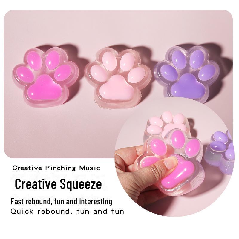 "Crystal Clear Oversized Cat Claw Stress Relief Toy - EDC Decompression for Kids"