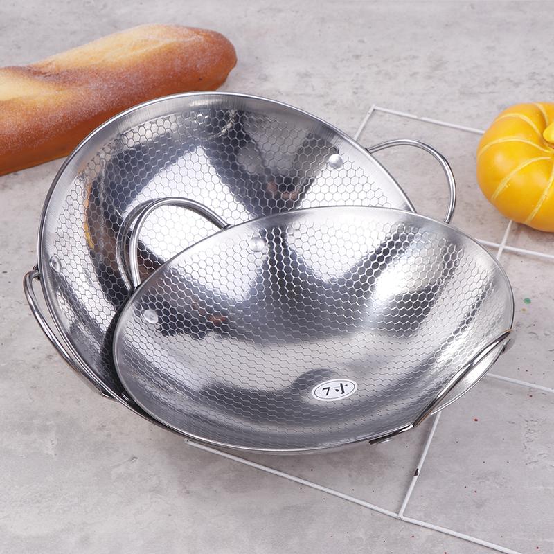 Stainless Steel Honeycomb Skillet Non-Stick With Handle Scratch-Resistant Cooking Dry Boiler Alcohol Stove Camping Cookware