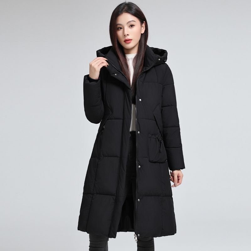 

Winter Warm Cotton-padded Clothing Women s Winter Cotton-padded Long-sleeved Jacket Hooded Loose Plus Cotton Large Size XXXL чорний