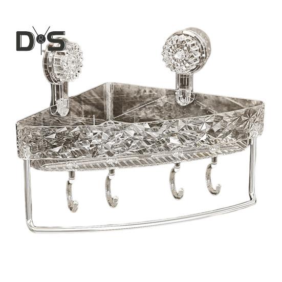 

Присоска Кутова настінна полиця Стелаж для зберігання Міцна несуча велика місткість Простота встановлення Надміцна полиця-організатор для душу B білий