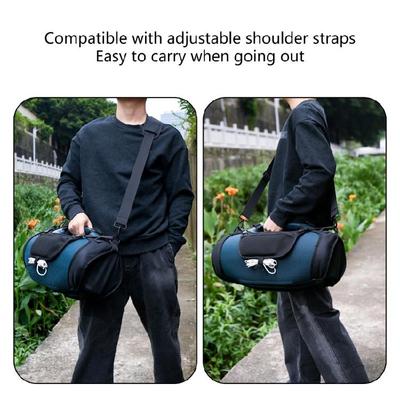 Sac de transport en tissu nylon pour Boombox 4 Haut-parleur Sangle d'épaule amovible avec/sans compartiment de rangement avant