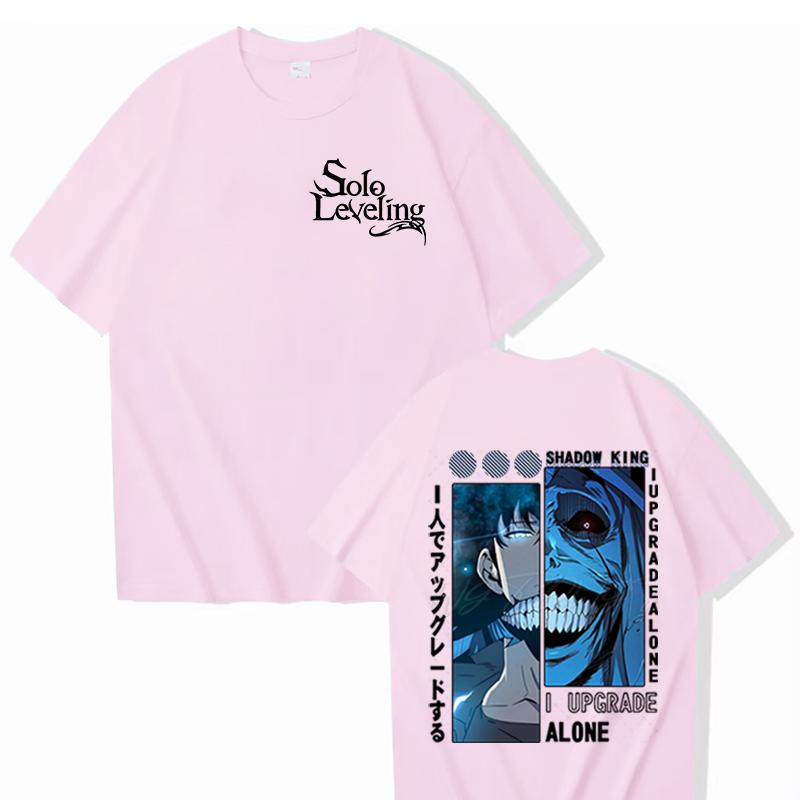 Anime Solo Leveling Cotton T-shirt Sung Jin-woo Print Men Women Clothes Solo Leveling Anime Manga Street Style Harajuku Male Top