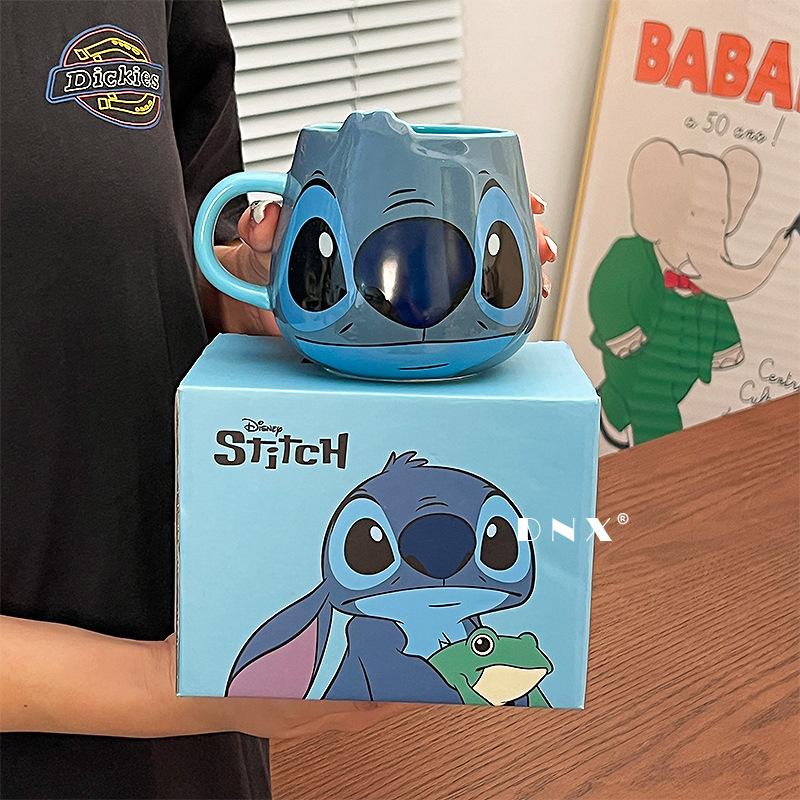 

Кружка MINISO Stitch Mug 530 мл Керамическая кофейная чашка с мультяшным креативным узором Кружка для воды для пары Офис Дом День рождения Подарочные кружки 530ml