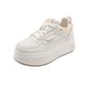 New cowhide casual shoes women's thick-soled inner height increase wear-resistant sports little white shoes women's lace-up women's shoes