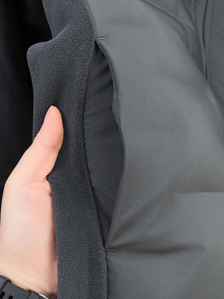 Men's Lightweight White Duck Down Jacket, Stand Collar, Thick, Warm Fleece, for Autumn and Winter.