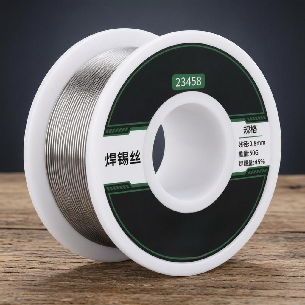 50g Solder Wire Spool SilverColored with Flux Core Moves Smoothly for Electronics