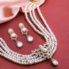 Estele Placat cu aur — set elegant colier-choker cu perle și diamante pentru femei