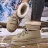 Women Ankle Boots 2025 New Round Toe Plush Warm Casual Shoes for Women Thick-soled Cross-strap Snow Boots Women Zapatos De Mujer